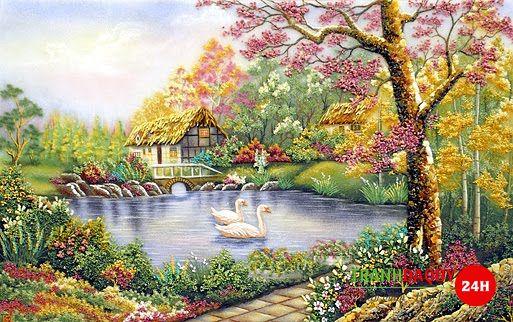 Tranh đá quý TREO PHÒNG KHÁCH TDQ-074