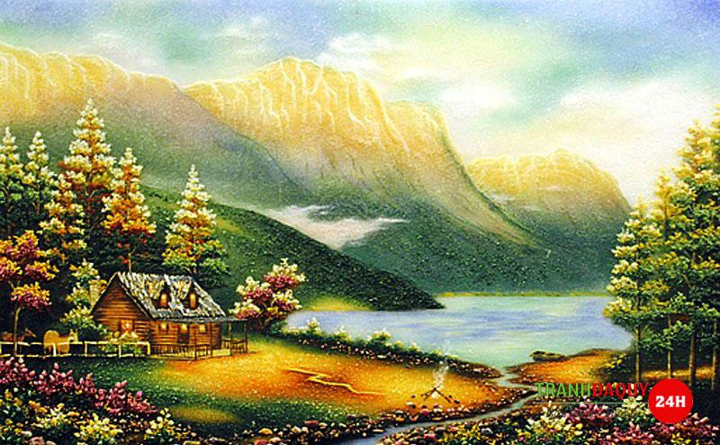 Tranh đá quý phong NÚI NON HÙNG VĨ TDQ-135