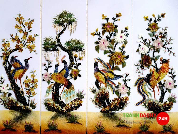 Tranh đá quý tứ quý TDQ-222