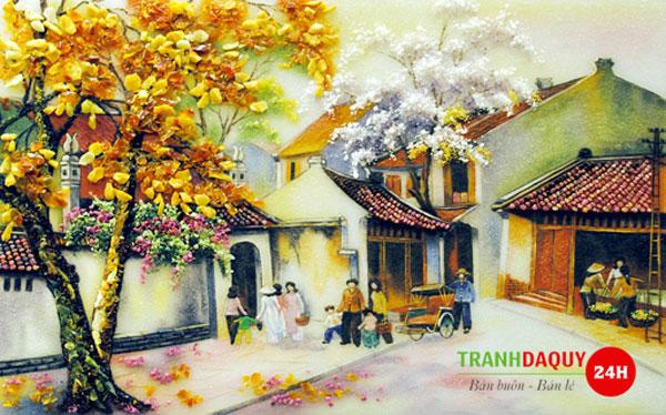 Tranh đá quý phố cổ Hà Nội TDQ-081