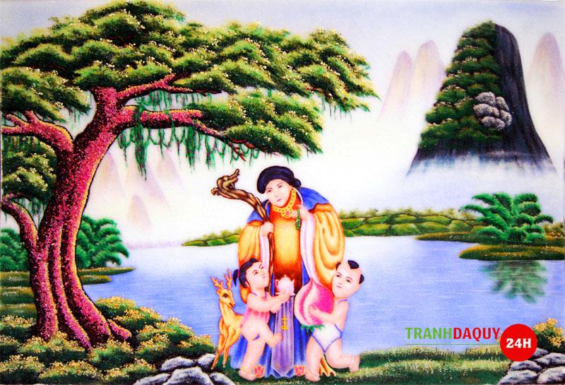 Tranh đá quý mừng thọ bà TDQ-185