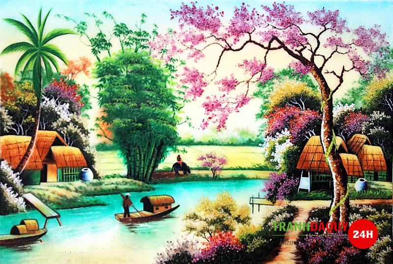 Tranh đồng quê cây gạo TDQ-164