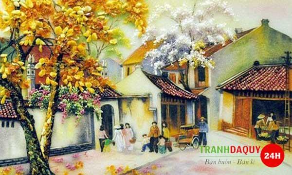 Tranh đá quý phố cổ hà nội TDQ-264