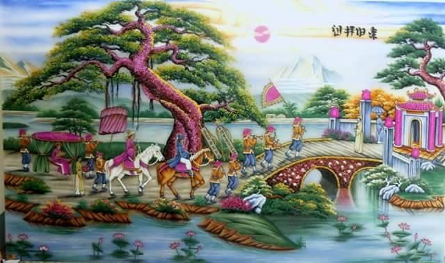 Tranh đá quý Vinh Quy Bái Tổ TDQ-042
