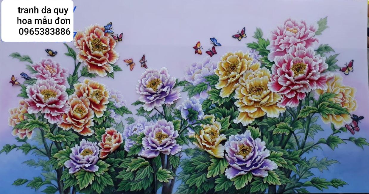 Tranh đá quý hoa mẫu đơn TDQ-021