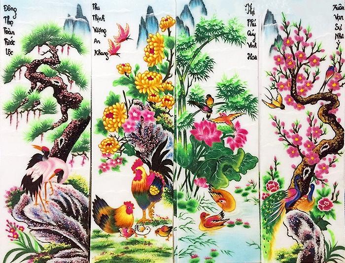 Tranh đá quý tứ quý TDQ-221