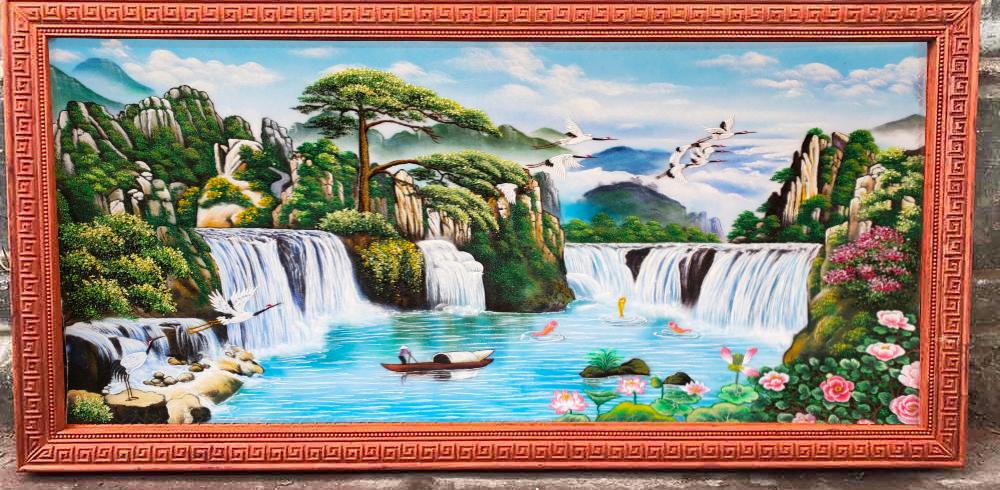 Tranh đá quý sơn thủy hữu tình TDQ-317