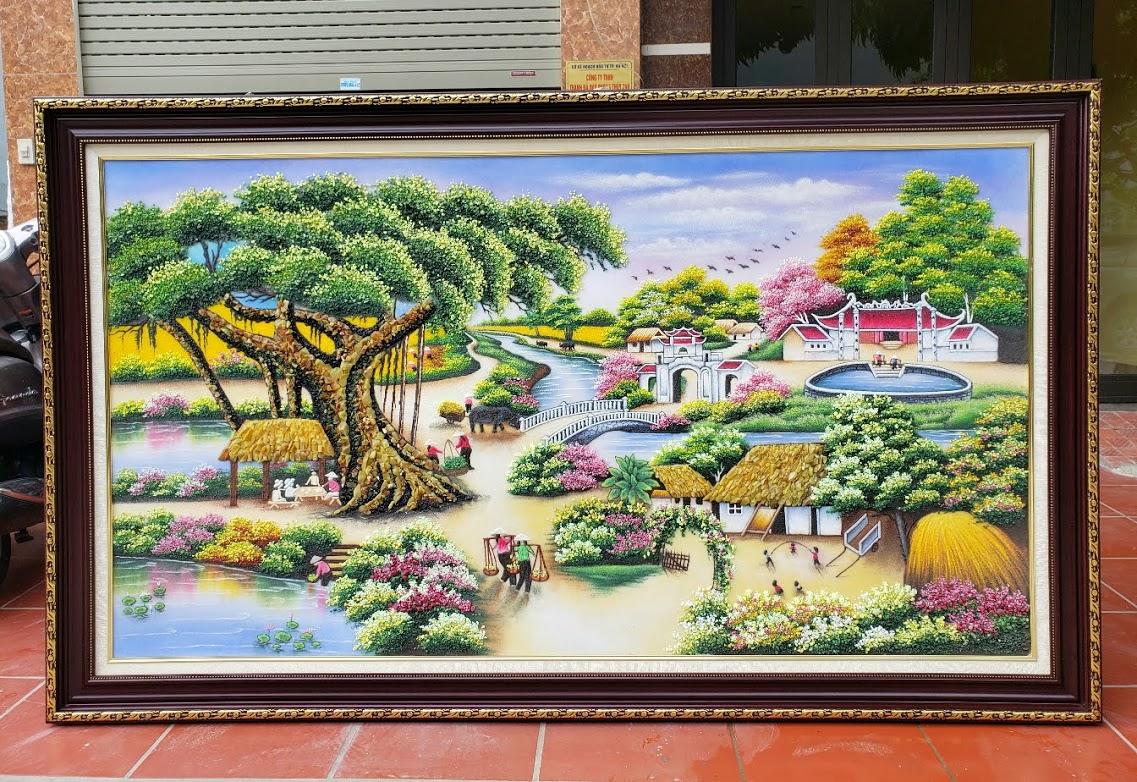 Tranh đá quý làng quê TDQ-086