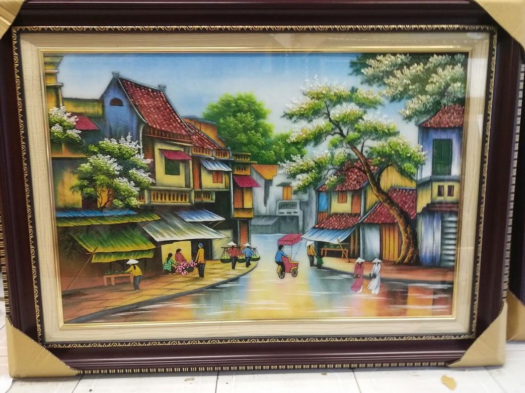 Tranh đá quý phố cổ hà nội TDQ-119