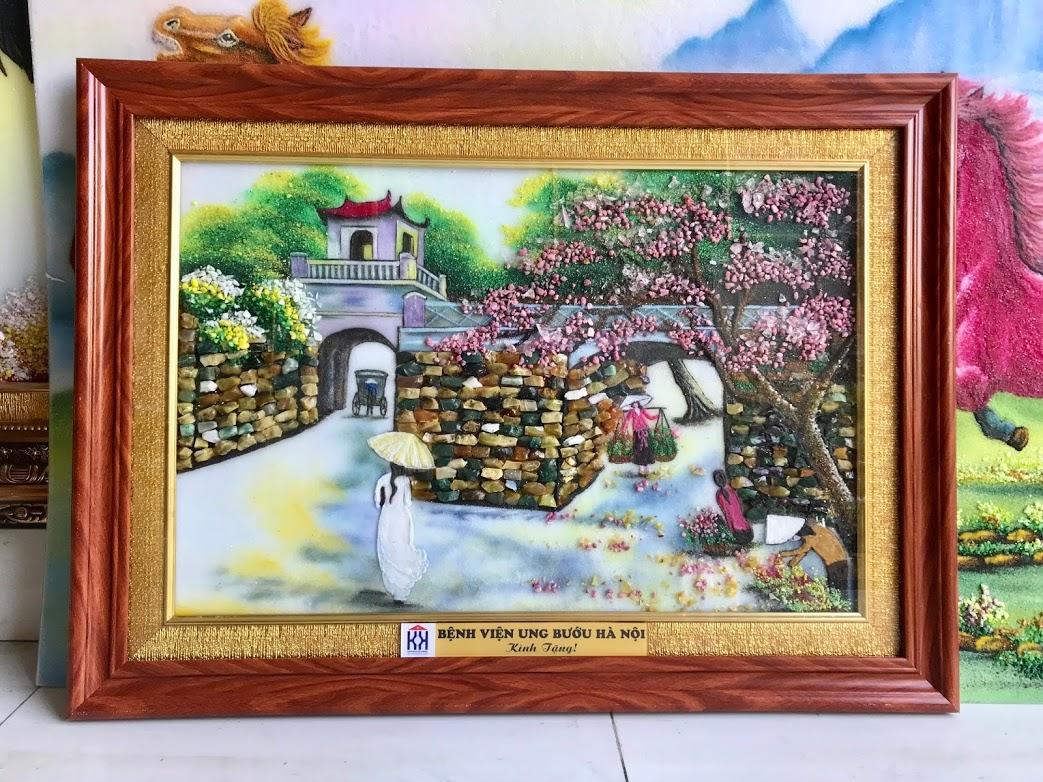 Tranh đá quý phố cổ hà nội TDQ-068