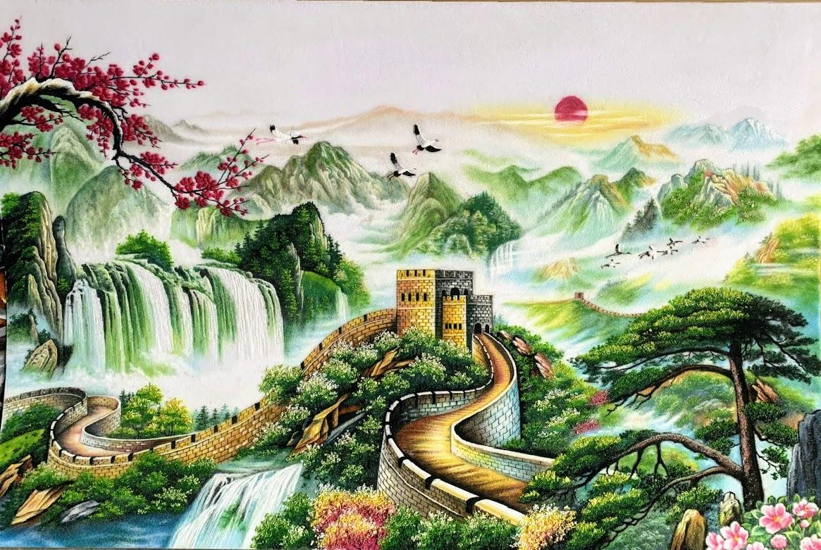 Tranh đá quý vạn lý trường thành TDQ-004