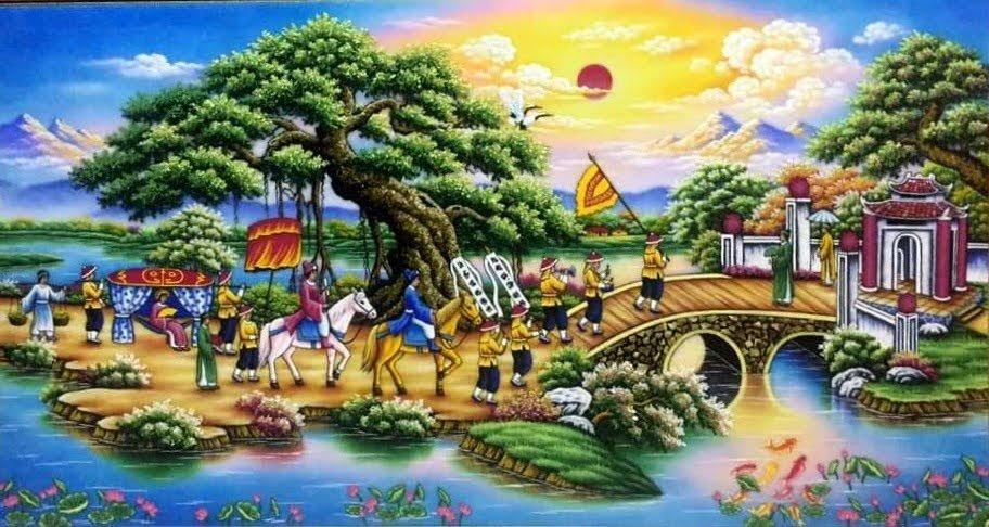 Tranh đá quý VINH QUY BÁI TỔ TDQ-064