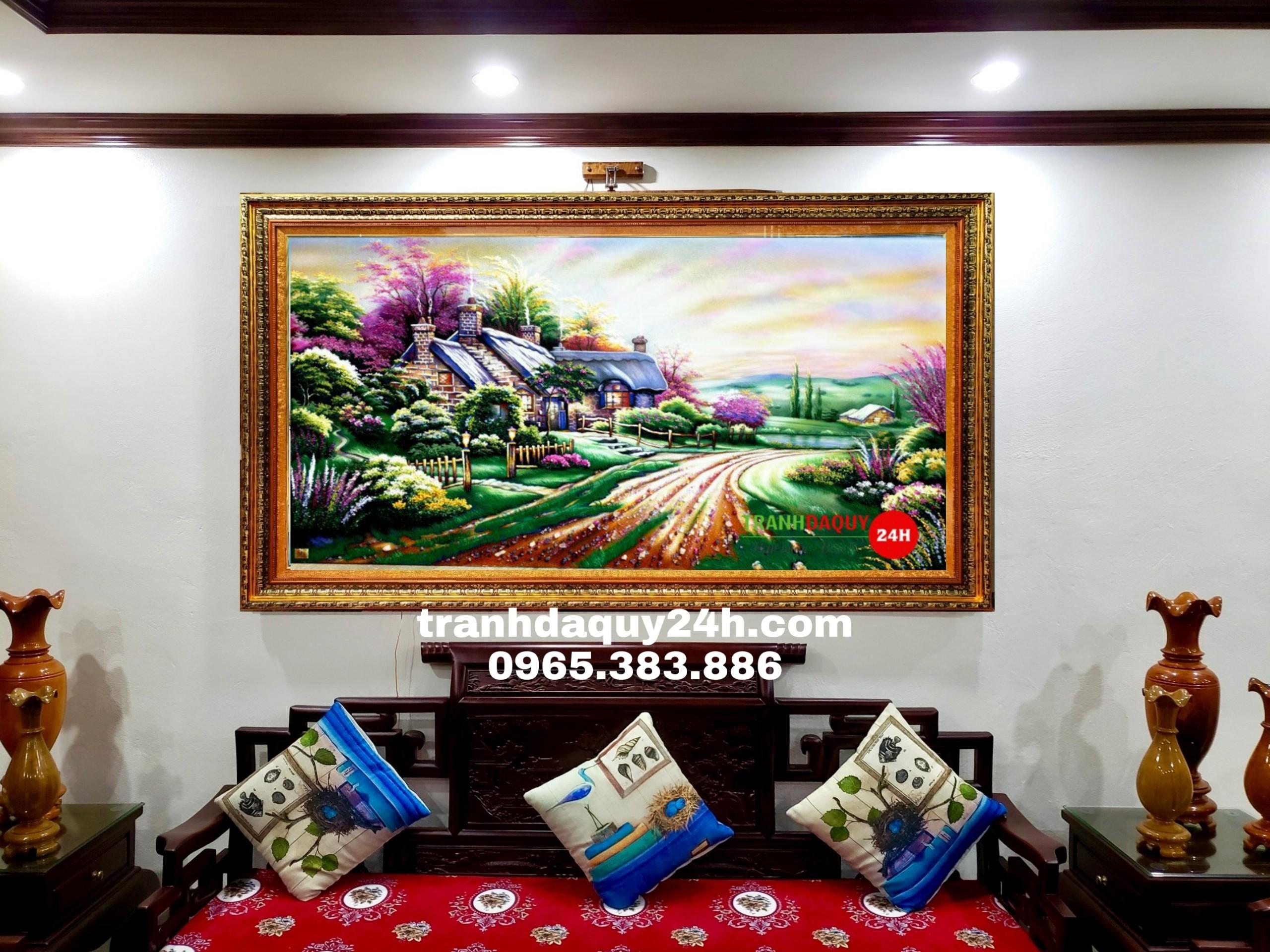 Tranh đá quý phong cảnh yên bình TDQ-136