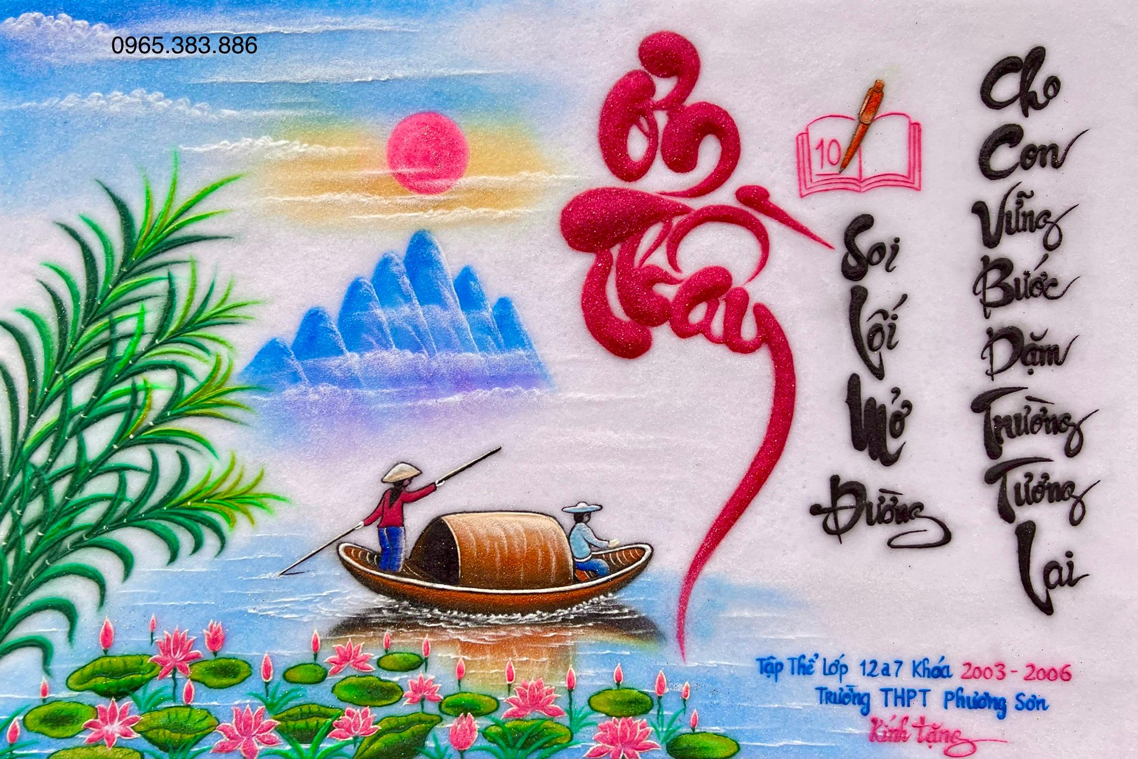 Tranh đá quý ơn thầy TDQ-248