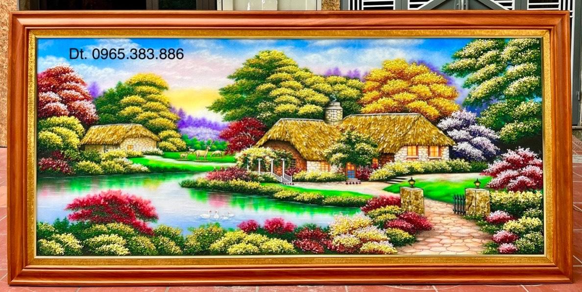 Tranh ngôi nhà hạnh phúc đẹp TDQ-006
